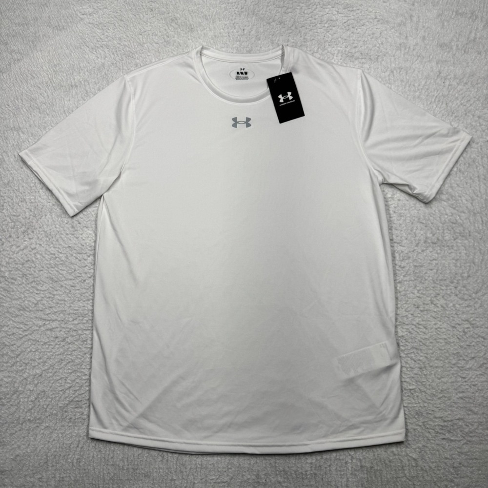 Under Armour Team Tech Short Sleeve Loose Fit Tee Shirt White Men's Size Medium
